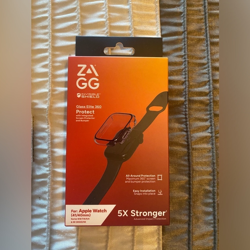 NEW -ZAGG - InvisibleShield Glass Elite 360 Bumper Screen Protection Apple Watch - Picture 2 of 3